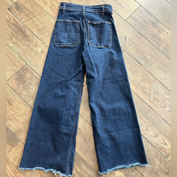 Zara Dark Blue Wide Leg Jeans - Picture 2 of 9